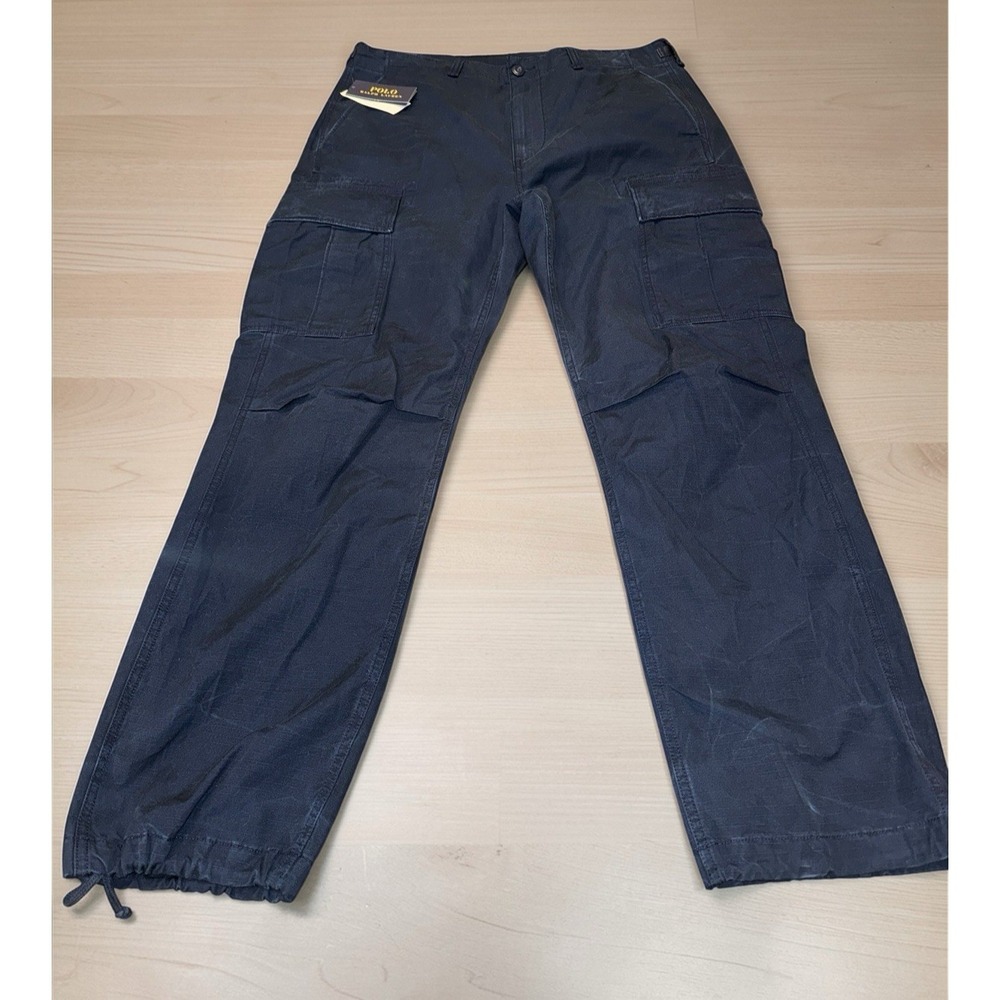 Polo Ralph Lauren Relaxed Fit Canvas Cargo Pants Men's 34x30 Aviator Navy NWT